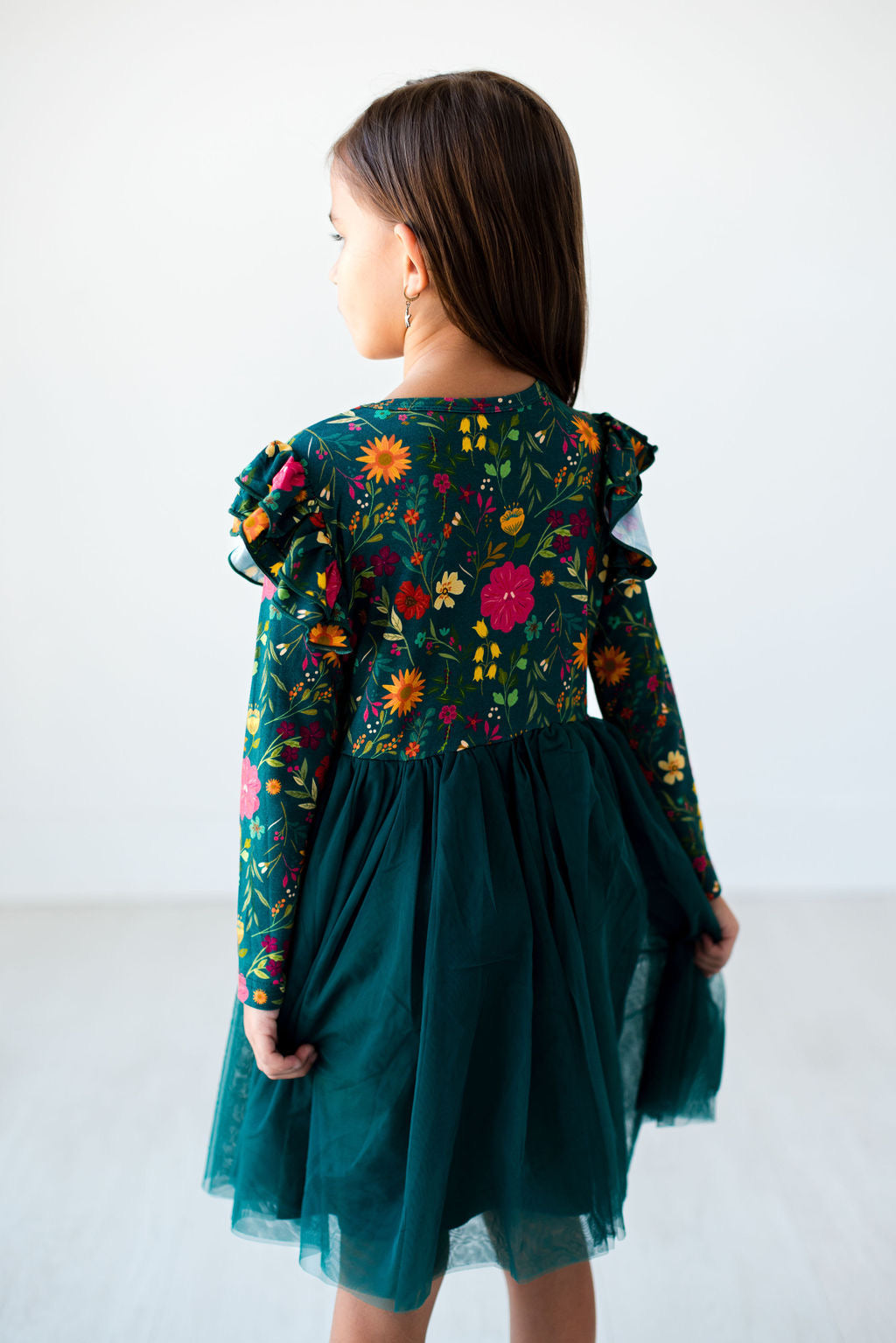 Eclipse Kids - Long Sleeve Tulle Dress - Moody Flowers - SIZES 2T THRU 11/12 -