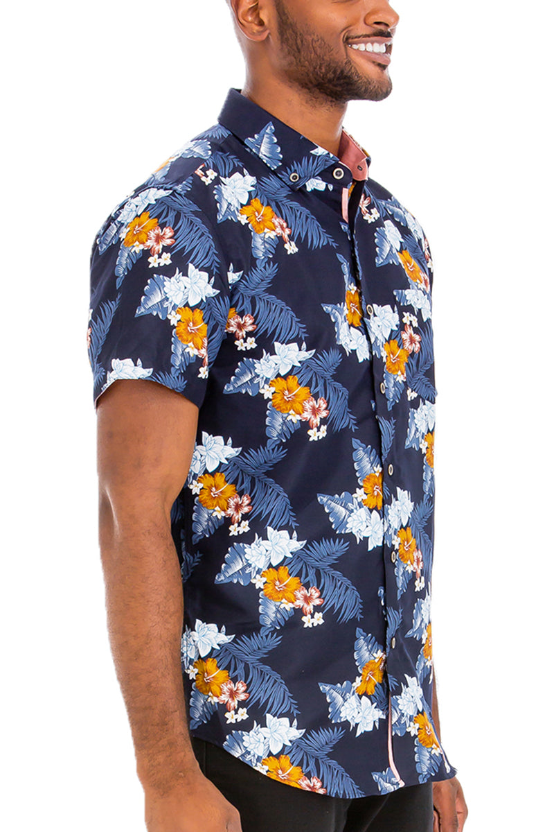 WEIV - Digital Print Hawaiian Short Sleeve Shirt -