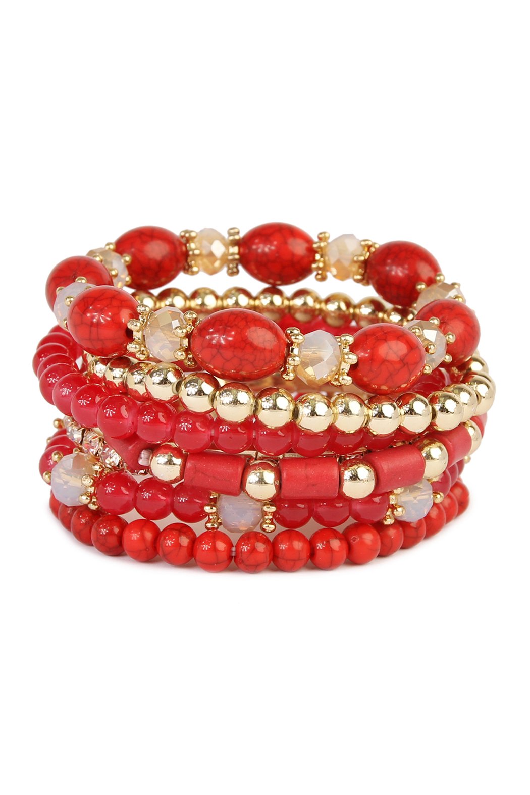 Riah Fashion -  - Multibead Stackable Bracelet - 7 COLORS -