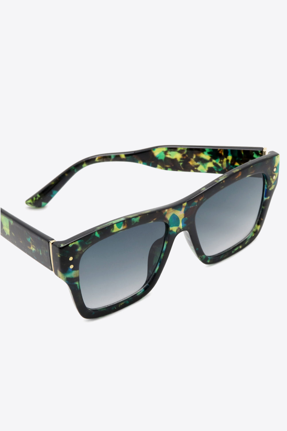 UV400 Patterned Polycarbonate Square Sunglasses - T - 1 COLOR -