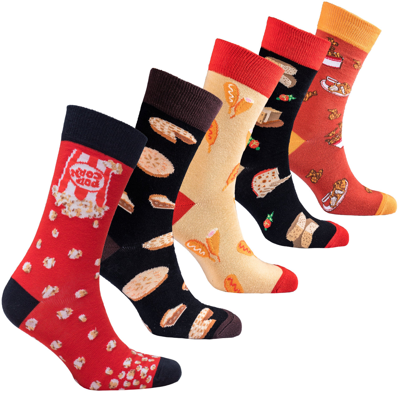 Men's Fastest Food Socks - 5 PACK -