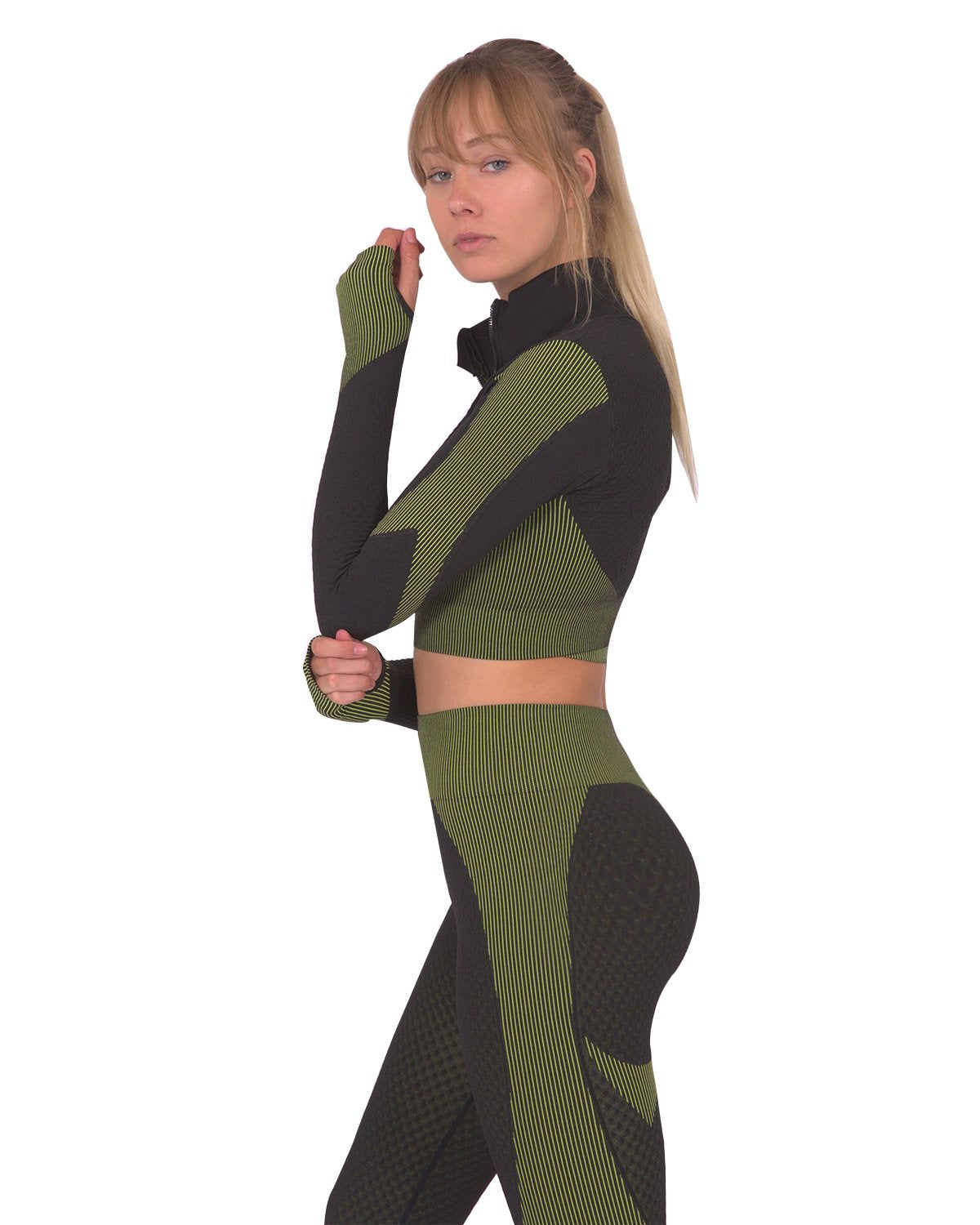 Savoy - Trois Seamless Sports Jacket - Black With Green - 1 COLOR -