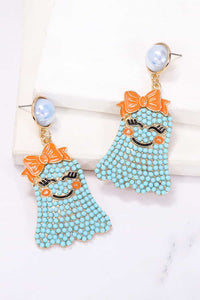 Thumbnail for Smiling Ghost Shape Synthetic Pearl Earrings - T - 4 COLORS -