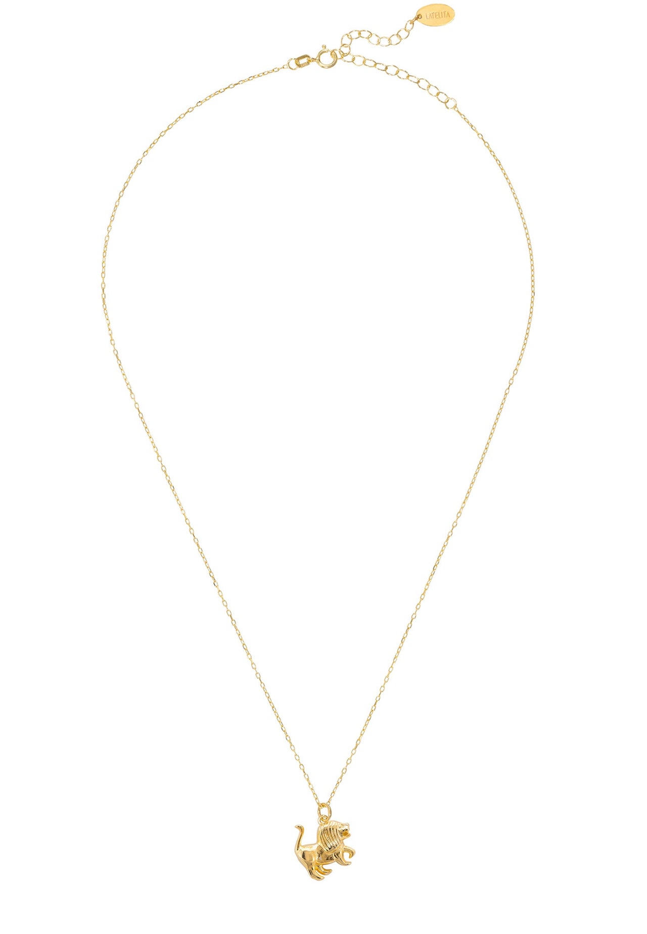 Zodiac Star Sign Necklace Gold Leo -