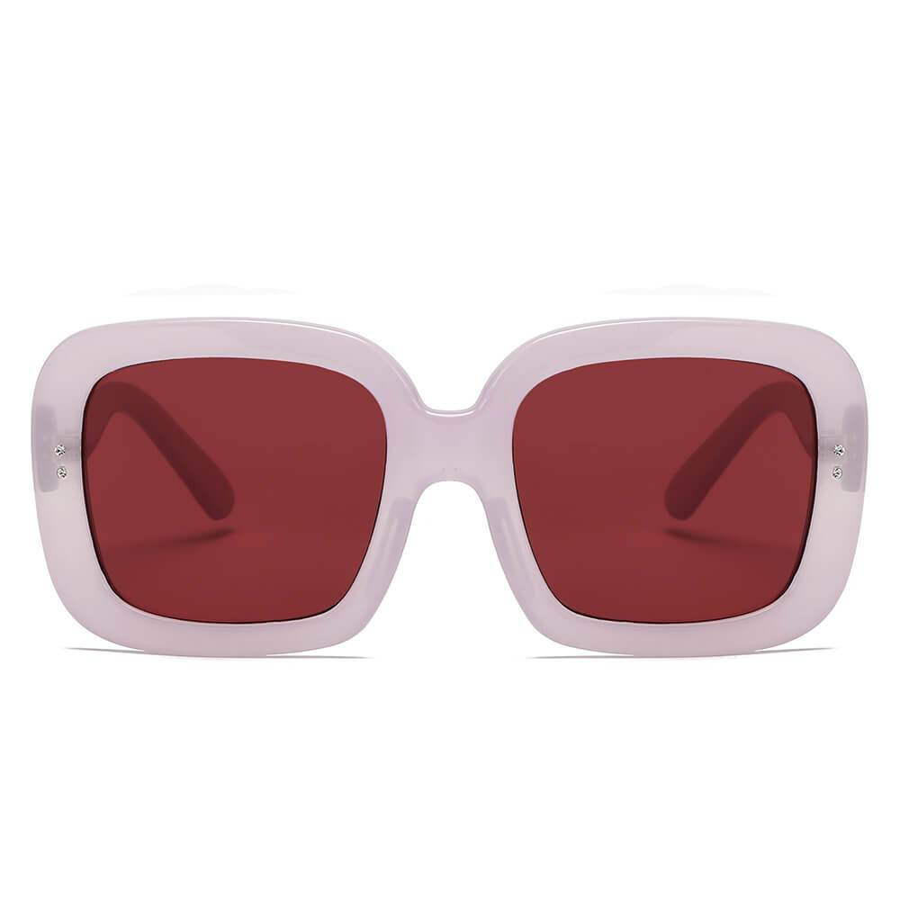 Clemson | S1089 - Women Retro Trendy Vintage Bold Square Oversize Sunglasses - 3 COLORS -