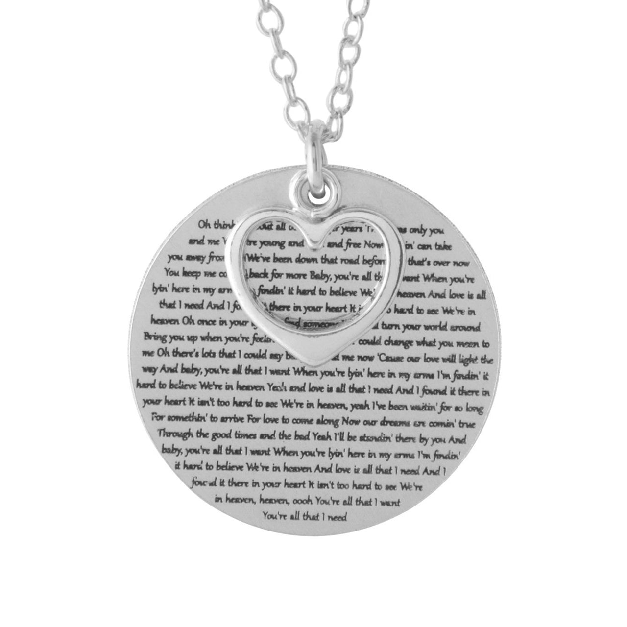 Sincerely Silver - Words of Love Necklace - ADD YOUR PERSONAL MESSAGE! (AT CHECKOUT) -