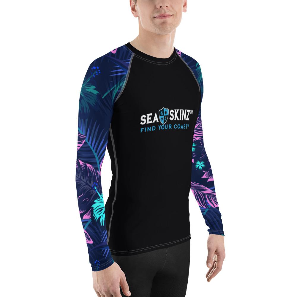 FYC - Men's Find Your Coast Floral Sleeve Sea Skinz Performance Rash Guard UPF 40+ - 1 COLOR -