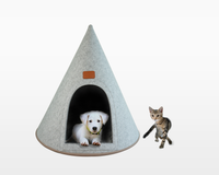 Thumbnail for My Secret Cone Cave Easy Assembly Premium Felt Modern Cat Dog Small Animal Pet House Bed Condo - 2 COLORS -