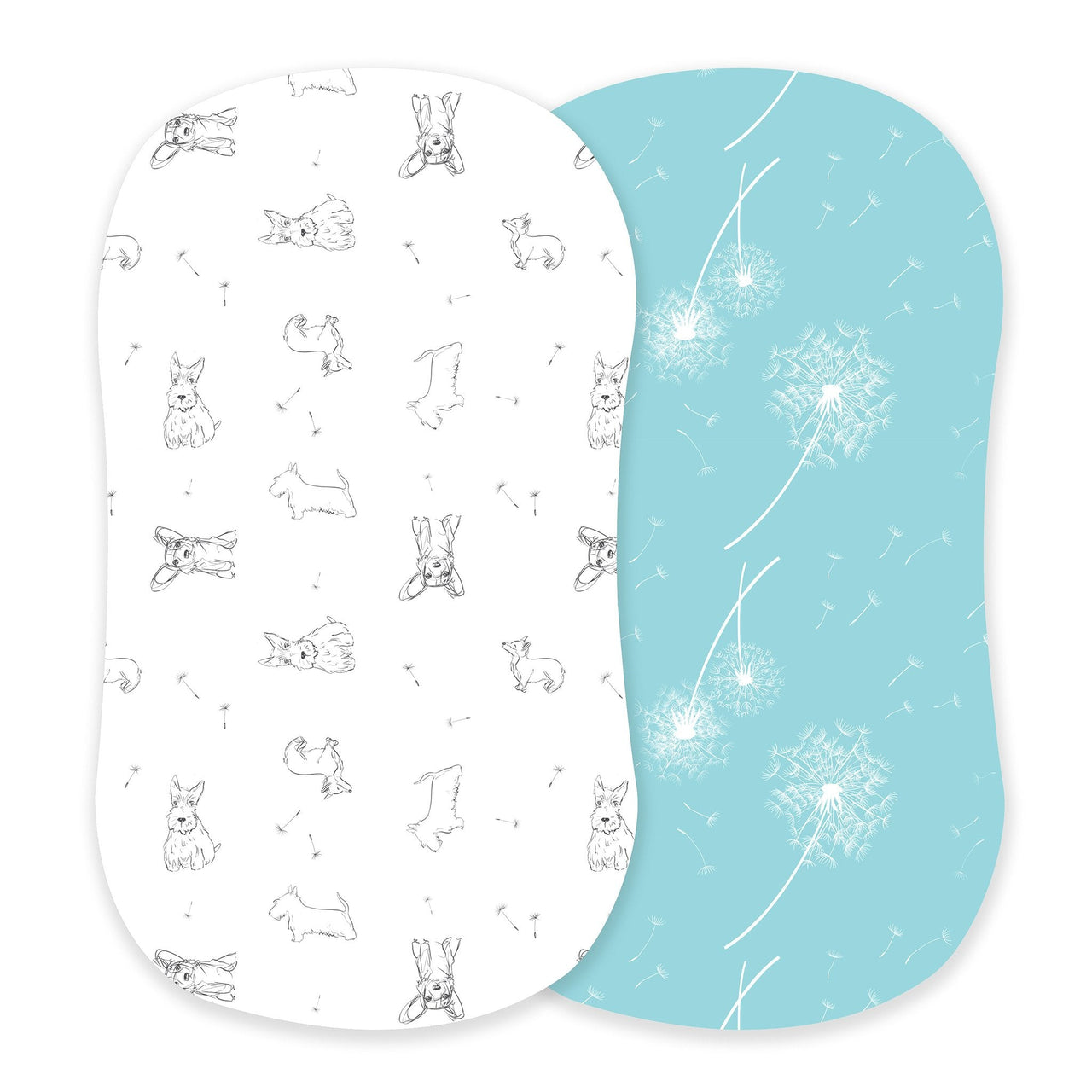 Newcastle - Corgi and Dandelion Seeds Bamboo Changing Pad Cover/Bassinet Sheets -