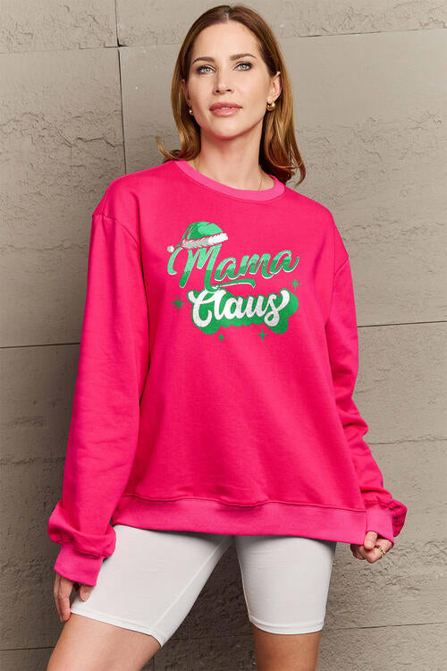 Simply Love Full Size MAMA CLAUS Round Neck Sweatshirt - SIZES S THRU 3XL - T - 2 COLORS -