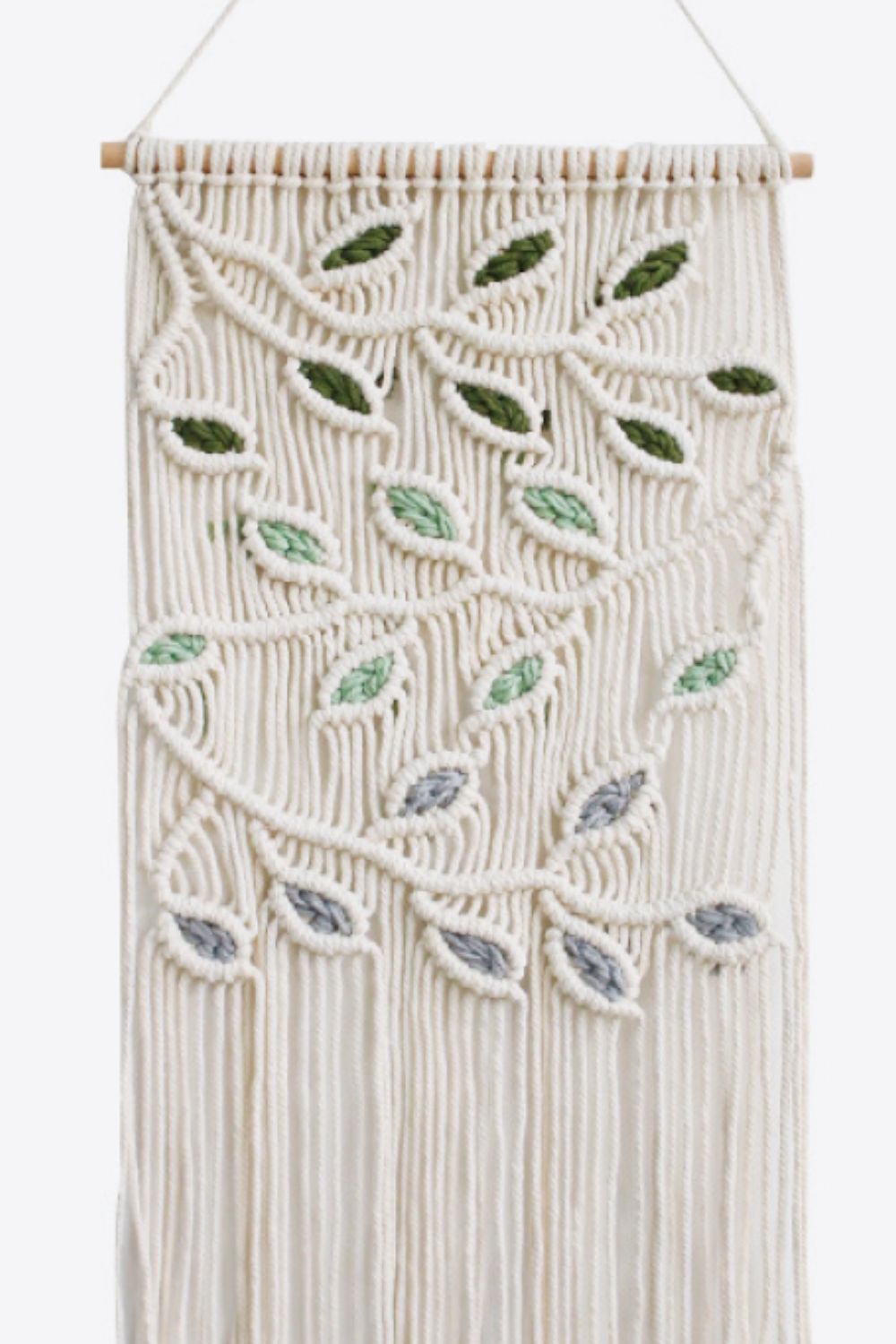 Contrast Leaf Fringe Macrame Wall Hanging - 31.5" X 15.7" - T - 2 COLORS -