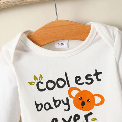 COOLEST BABY EVER Long Sleeve Bodysuit and Pants Set - 2 PCS. - T - 1 COLOR -