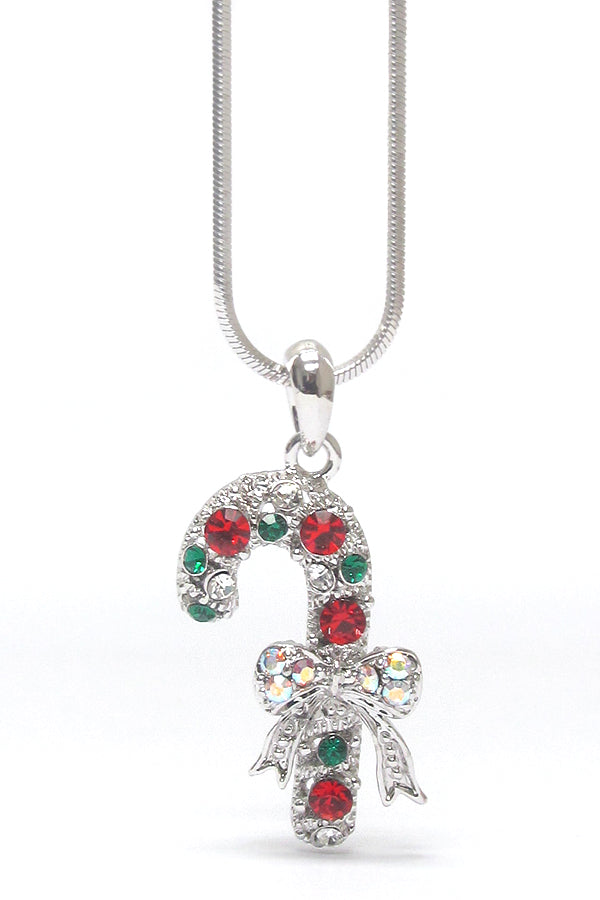 Christmas Candy Cane Necklace - MC -