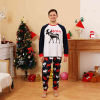 Thumbnail for MEN MERRY CHRISTMAS Graphic Top and Reindeer Pants Set - T -