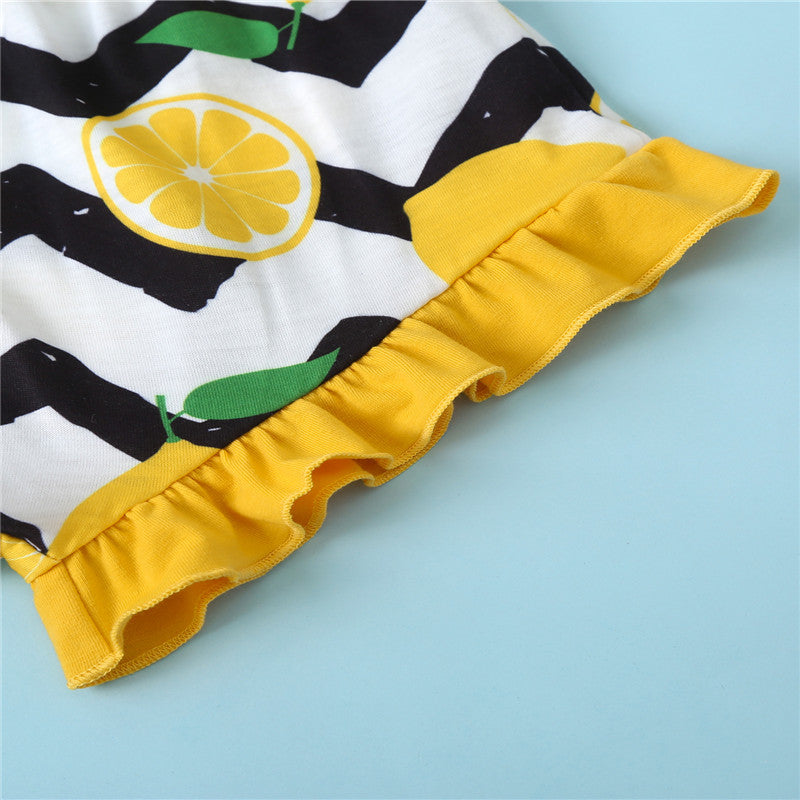 Summer Graphic Cami and Lemon Print Shorts Set - 2 PCS. - T - 1 COLOR -