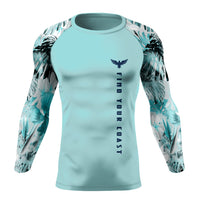 Thumbnail for FYC - Men's Supply Co My Sundays Lt. Teal Performance Rash Guard UPF 40+ - 1 COLOR -