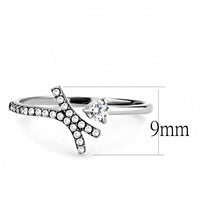 Thumbnail for DA145 High Polished (No Plating) Stainless Steel Ring With AAA Grade CZ in Clear -