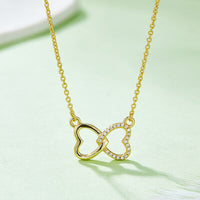 Thumbnail for Moissanite 925 Sterling Sliver Heart Bow Necklace