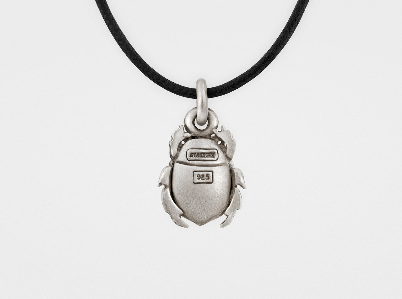 Snake Bones - Scarab Beetle Pendant in Sterling Silver -