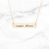 Thumbnail for Carpe Diem Necklace - Sterling Silver Quote Necklace -