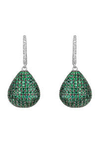 Thumbnail for LATELITA - Valerie Pear Drop Gemstone Earrings Silver Emerald -