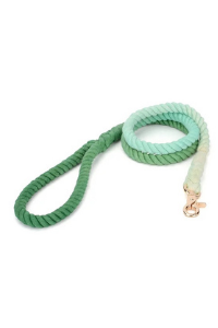 Hand Dyed Cotton Rope Leash, Dark Green Ombre - 1 COLOR