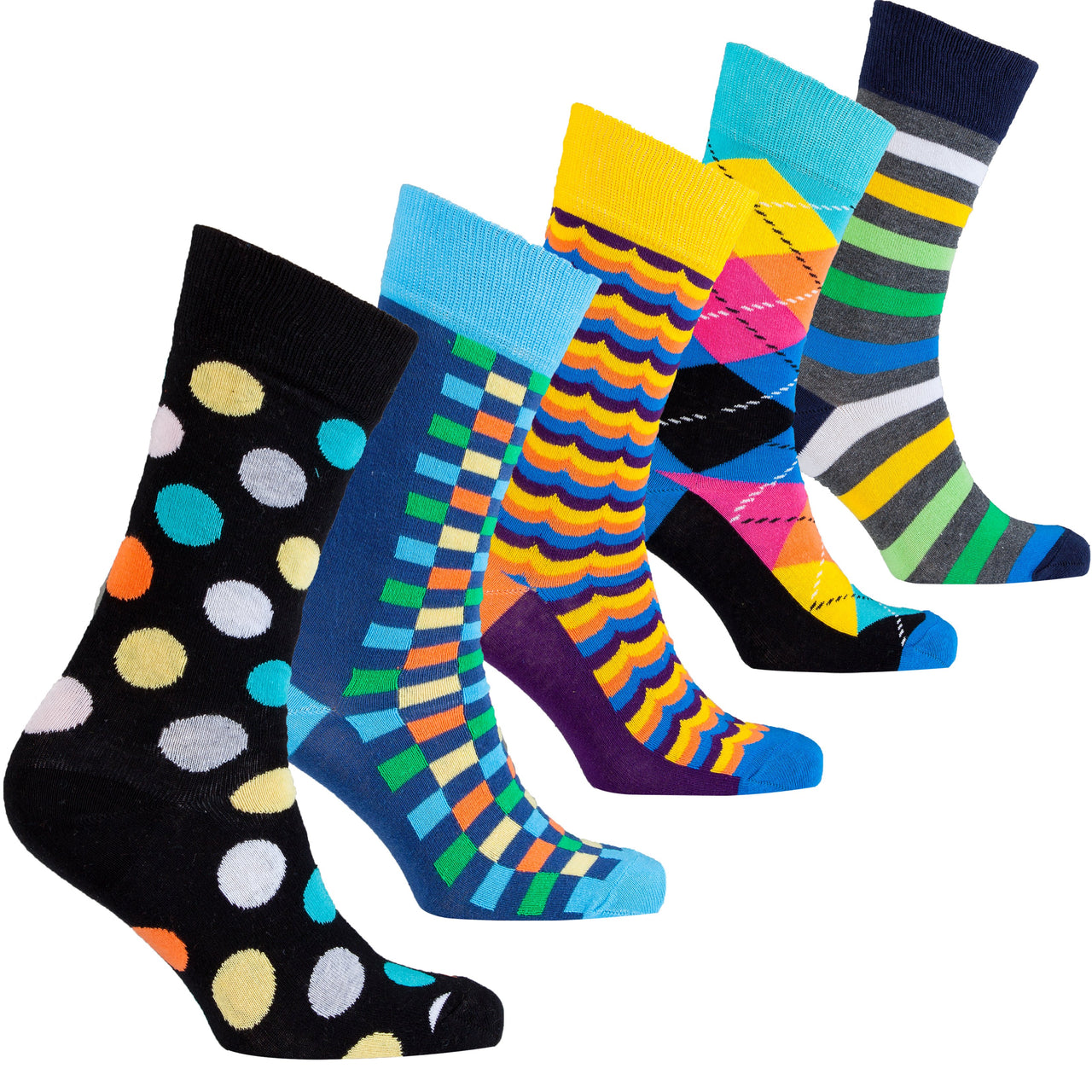 Men's Chic Mix Set Socks - 5 PACK -