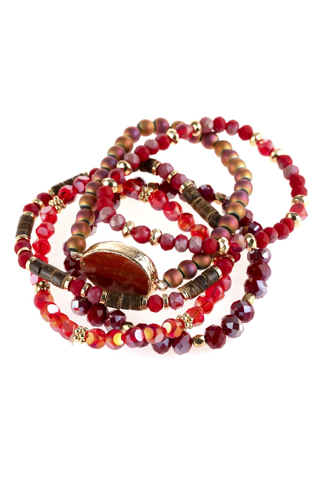 Natural Stone Charm Mixed Beads Bracelets - 7 COLORS -