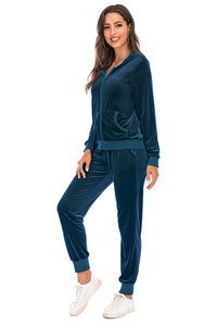 Thumbnail for Zip-Up Hooded Jacket and Pants Set - 2 PCS. - T - 4 COLORS -