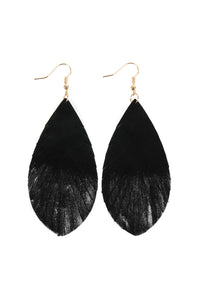 Thumbnail for Grunge Tone Fringe Drop Leather Earrings - 12 COLORS -