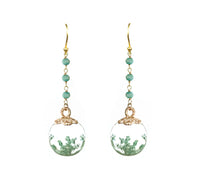 Thumbnail for Gena Myint - Petrified Flower Keepsake Amazonite Earrings -