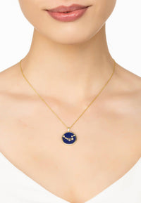 Thumbnail for Zodiac Lapis Lazuli Gemstone Star Constellation Pendant Necklace Gold Libra -