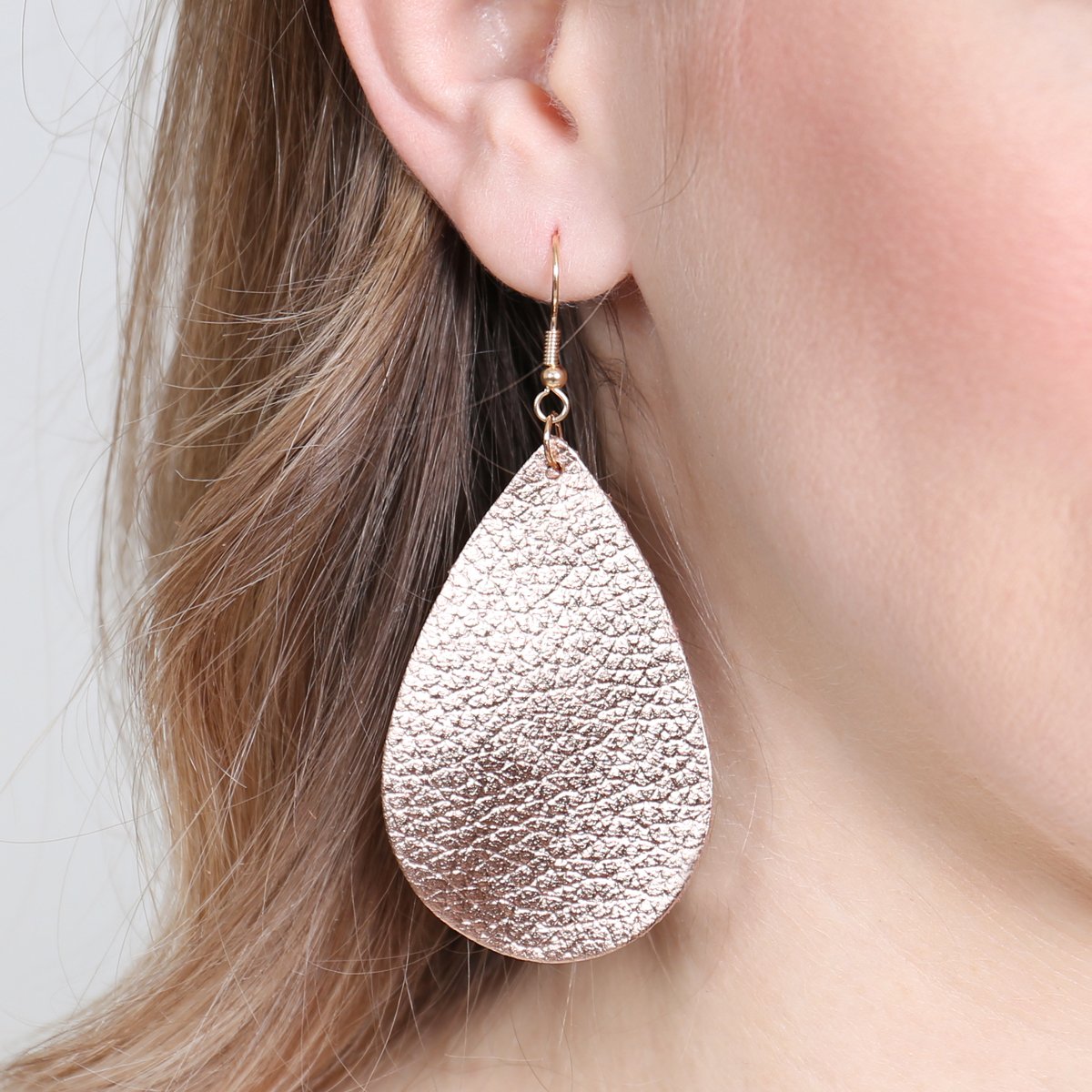 Teardrop Leather Earrings - 18 COLORS -