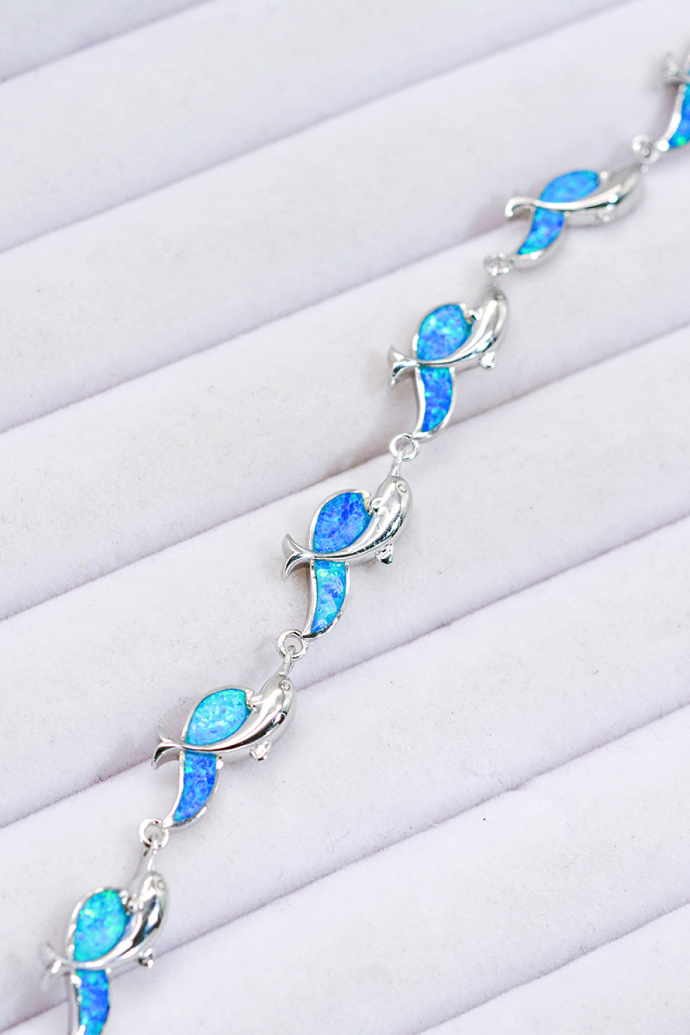 Opal Dolphin 925 Sterling Silver Bracelet - T - 1 COLOR -