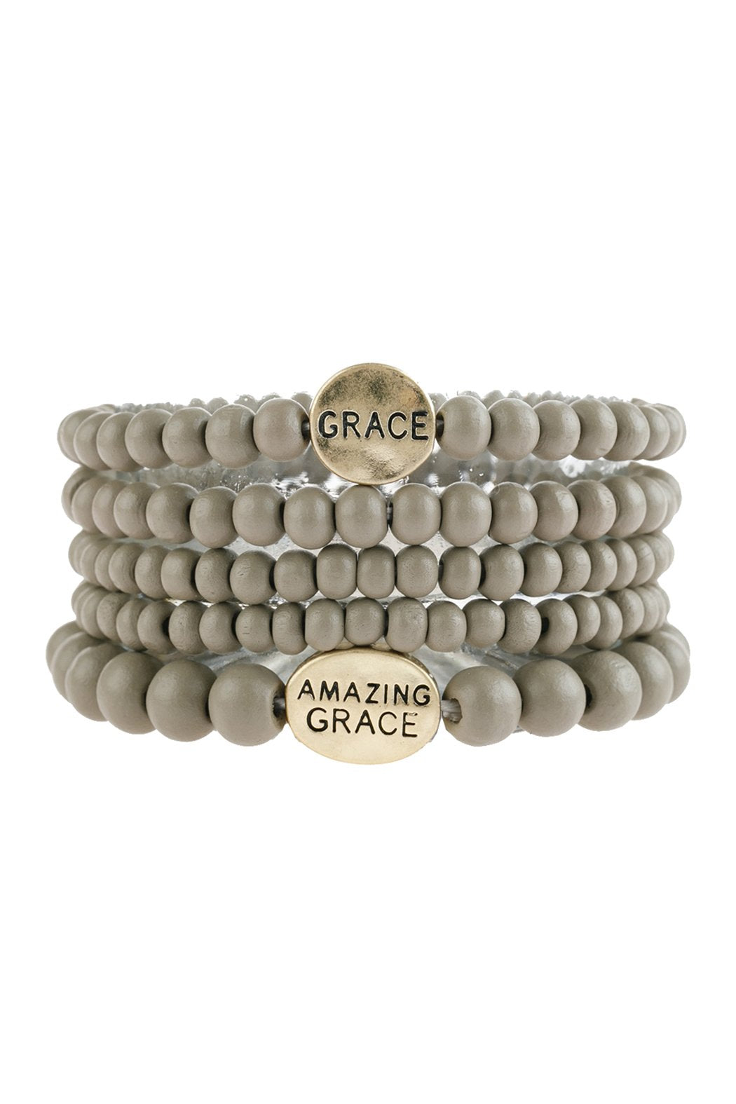 "Grace" Wood Stackable Beaded Bracelet - 4 COLORS