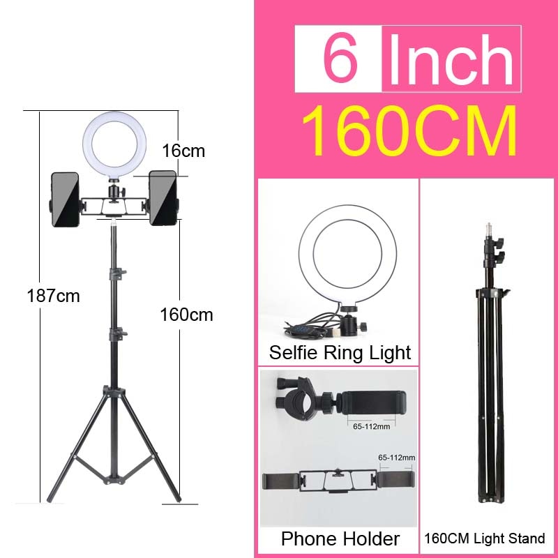 Ringlight for Makeup - Ring Light - LED Selfie Stand - Tripod - Dimmable - YouTube Lamp Photo Video Camera Phone stand - [23 DAY DELIVERY] -  14 SIZES -