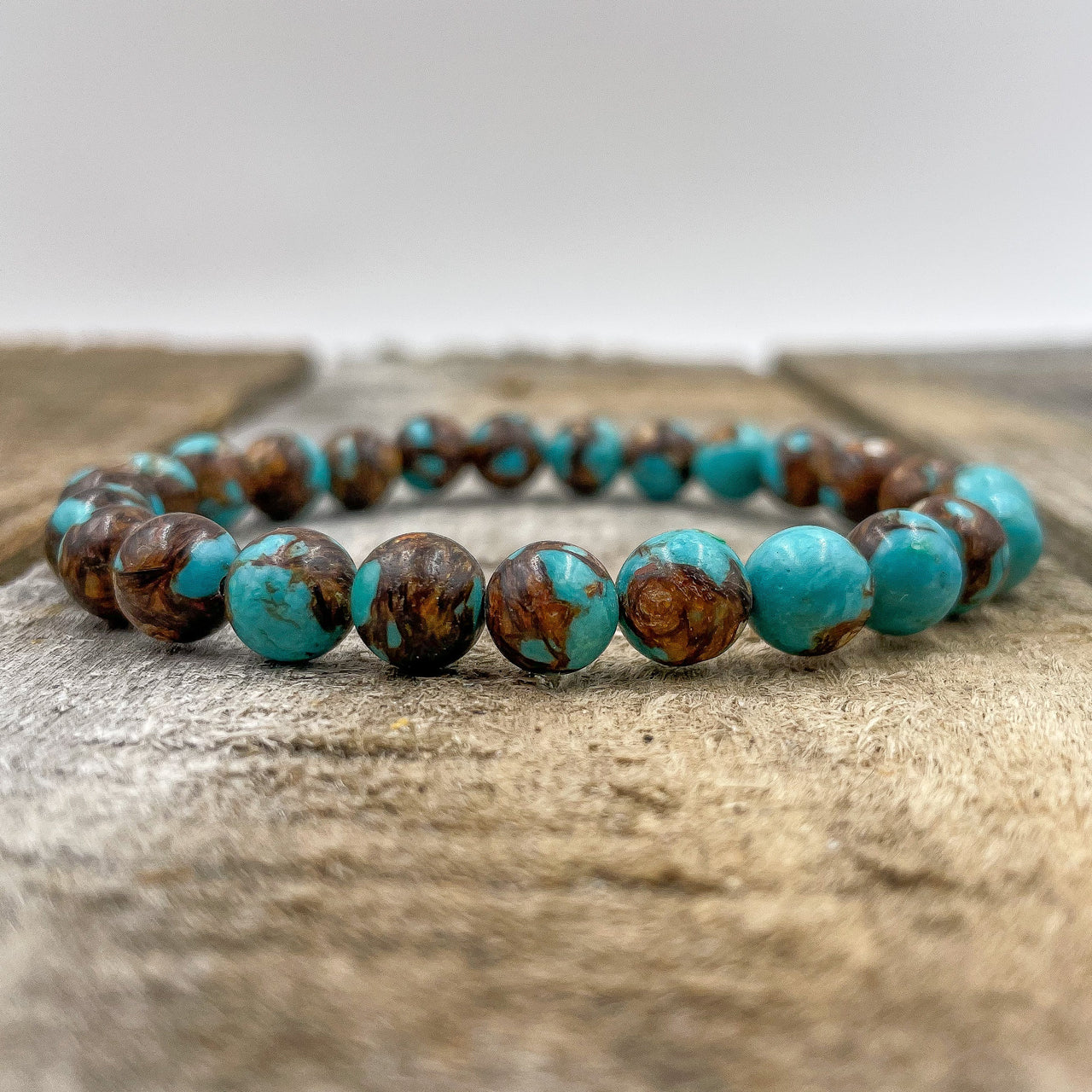 Union - Bronzite Turquoise Gemstone Beaded Bracelet -