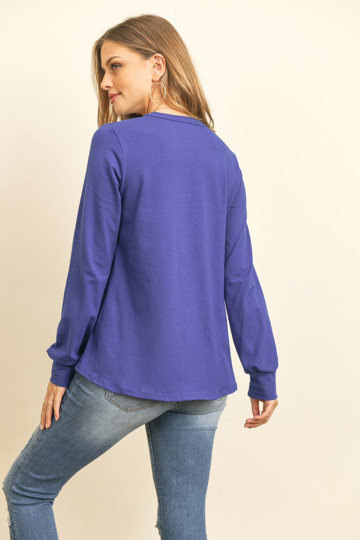 Riah Fashion - Long Sleeve Round Neck Solid Top - 17 COLORS -