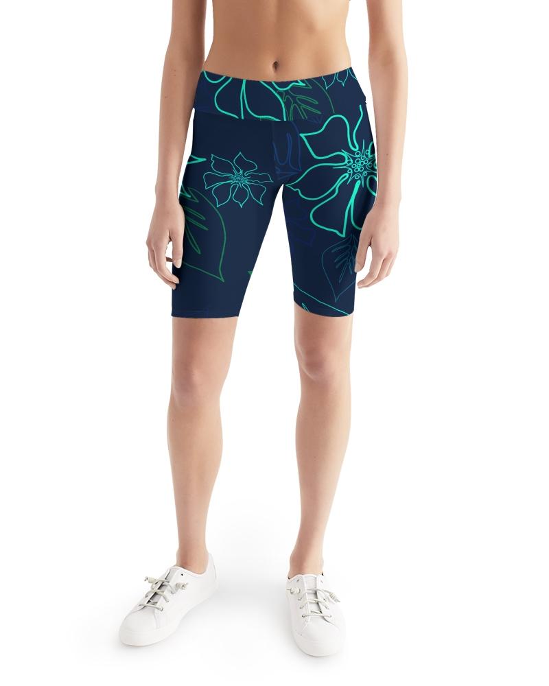 FYC - Women's Active Comfort Aloha Mid-Rise Bike Shorts - 1 COLOR -