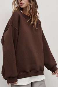 Thumbnail for Oversize Round Neck Dropped Shoulder Sweatshirt - T - 10 COLORS -