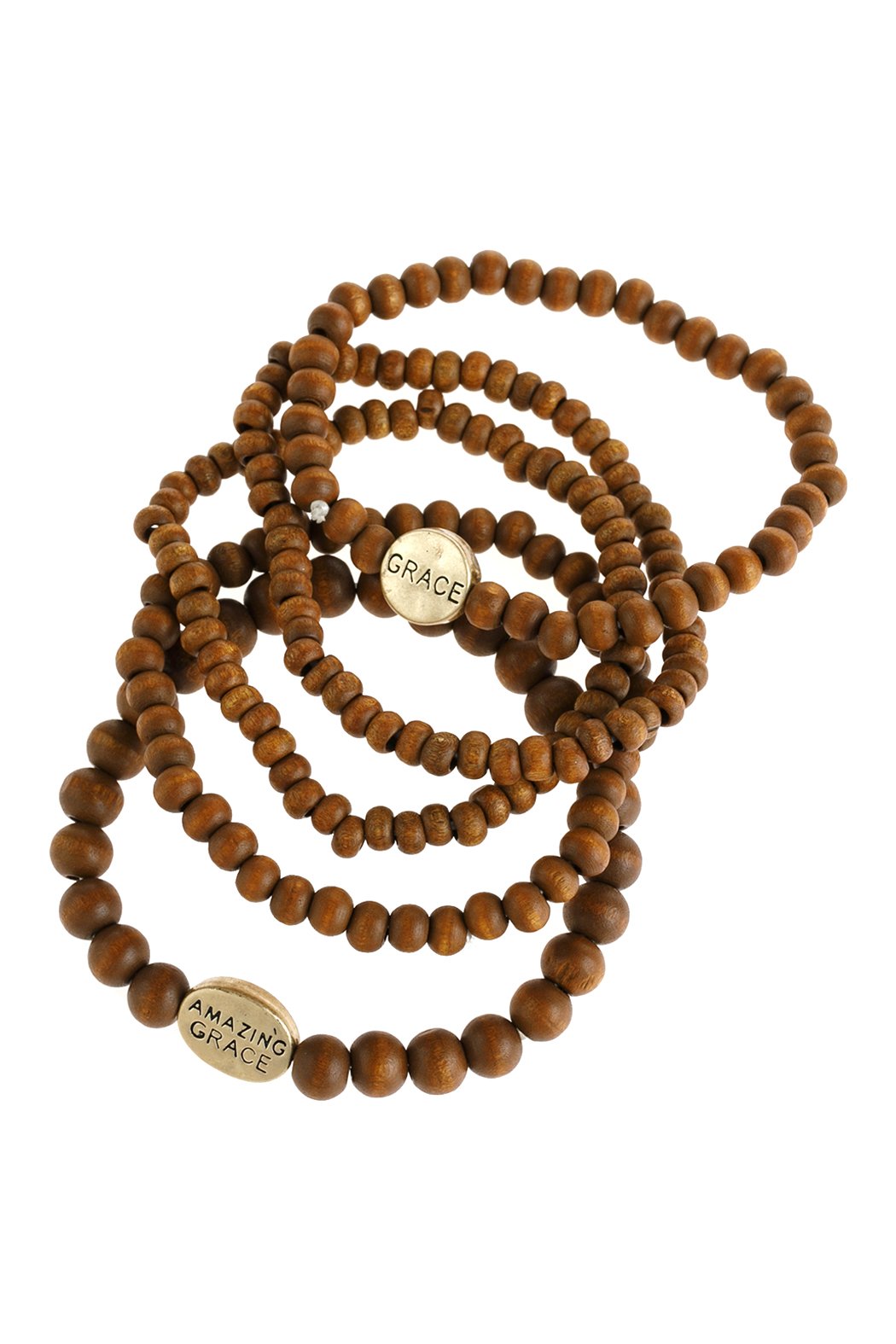 "Grace" Wood Stackable Beaded Bracelet - 4 COLORS