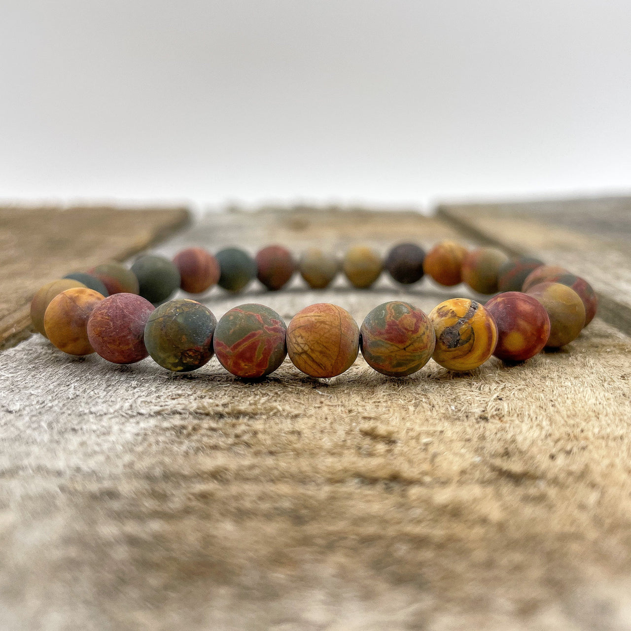 Union - Multicolor Picasso Jasper Gemstone Beaded Bracelet -