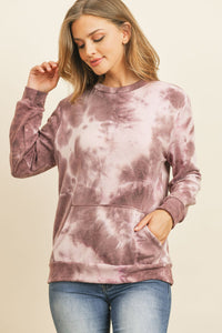 Thumbnail for Riah Fashion - Tie Dye Long Sleeve Round Neck Top - 4 COLORS -