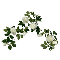 Thumbnail for Artificial White Rose Garland 190cm -