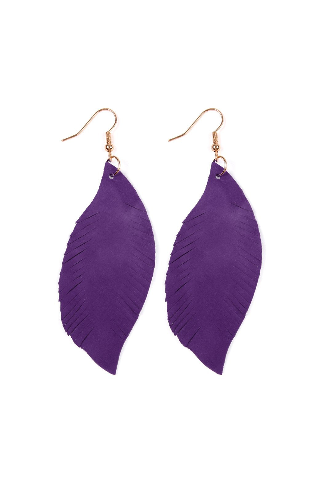 Fringe Suede Leather Earrings - 13 COLORS -