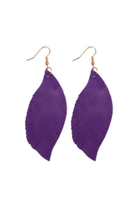 Thumbnail for Fringe Suede Leather Earrings - 13 COLORS -