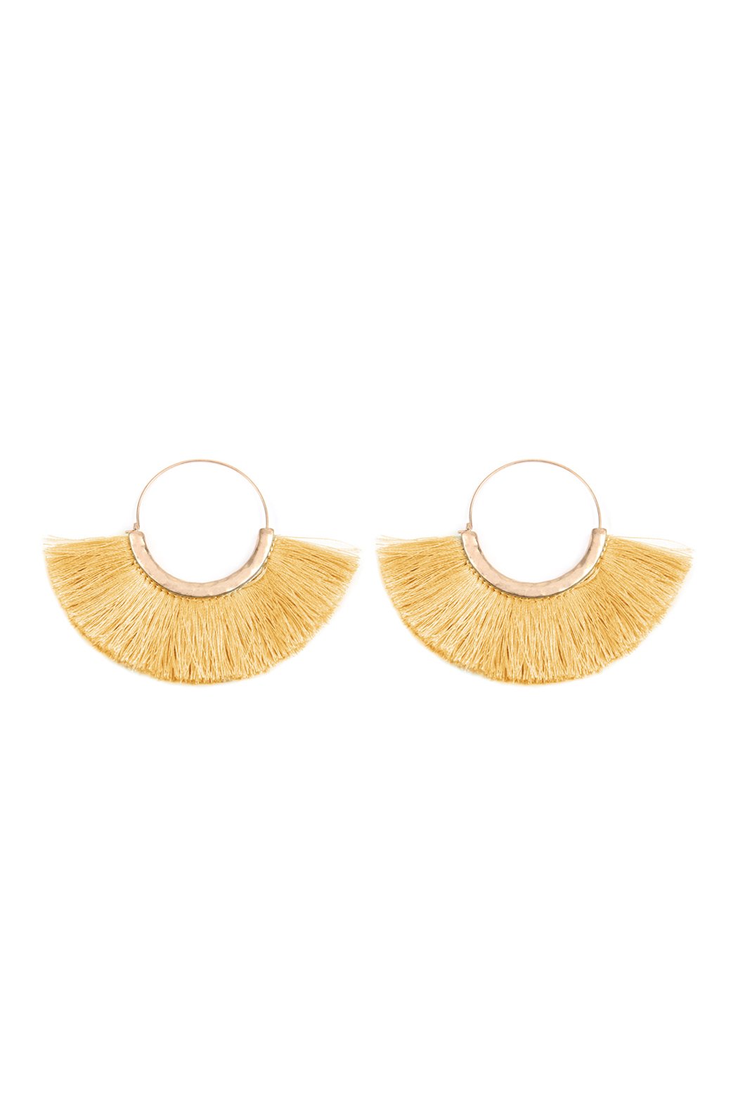 Tassel Fan Hoop Earrings - 15 COLORS -