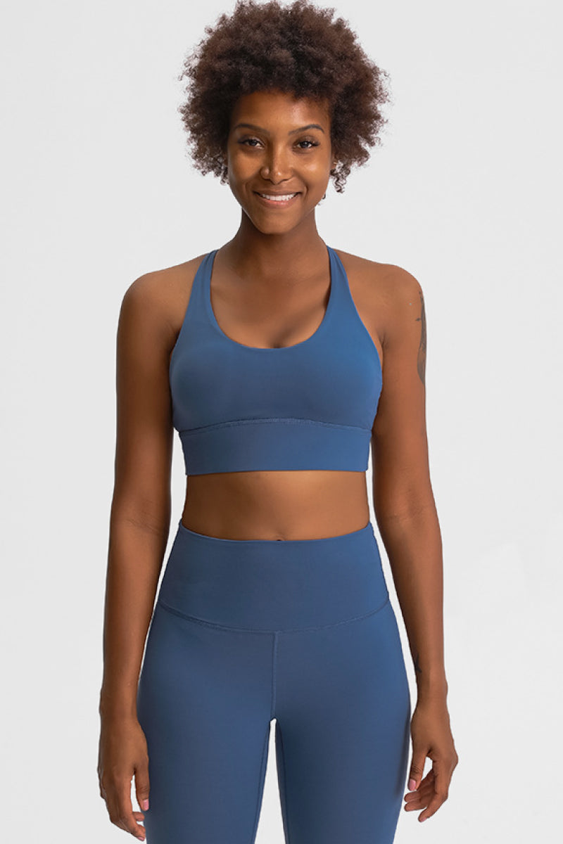 Eight Strap Sports Bra - T - 4 COLORS -