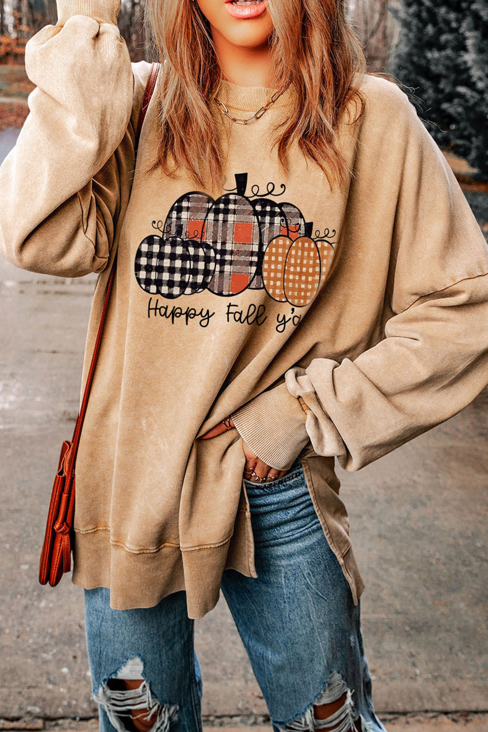 HAPPY FALL Y'ALL Graphic Sweatshirt - T - 1 COLOR -