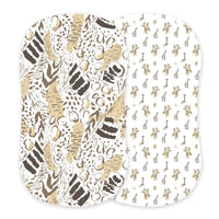 Thumbnail for Newcastle - Animal Print and Hungry Giraffe Changing Pad Cover/Bamboo Bassinet Sheets -